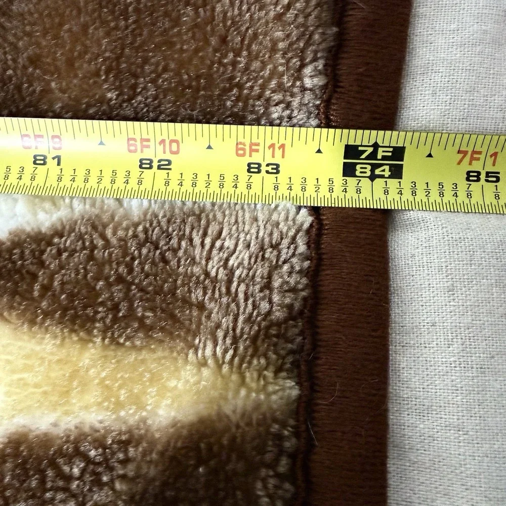 Vintage 3 Tiger Print Mink Plush Blanket 84x90 Wildlife Tiger‎ Stripe